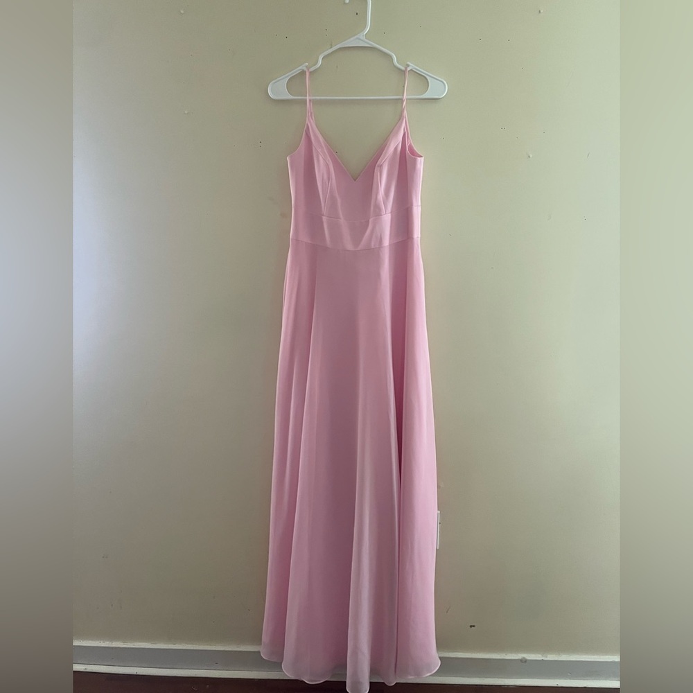 David's Bridal Light Pink Maxi Dress